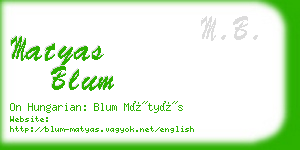 matyas blum business card